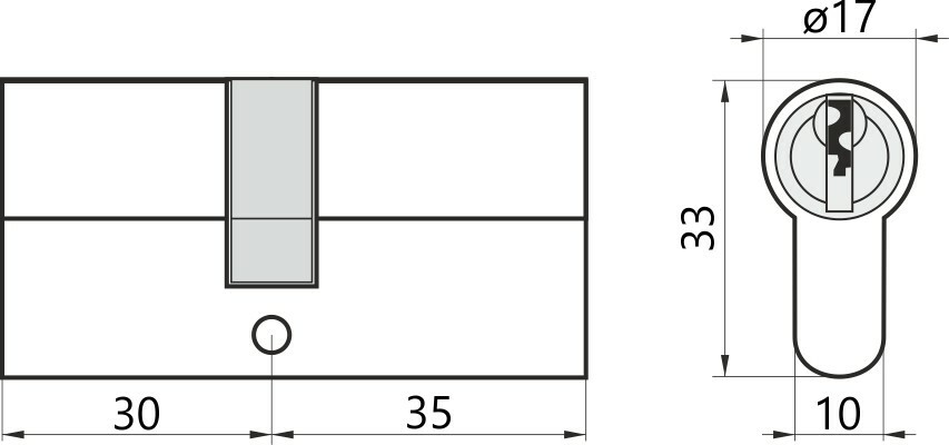 Wkładka bębenkowa do drzwi do zamka 30 35 Gerda H PLUS