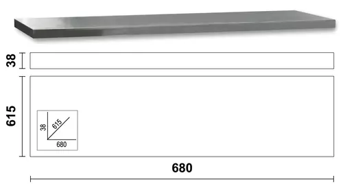 Blat roboczy 68 cm blacha stalowa system C45PRO Beta C45PRO2.0/PXE1-0,7MT 2