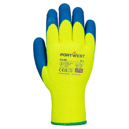 Rękawica ocieplana Cold Grip, kolor żółty/niebieski, rozmiar M 2