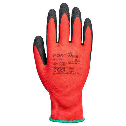Rękawica Flex Grip powlekana lateksem, kolor czerwony/czarny, rozmiar L 2