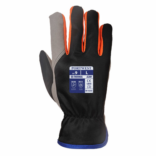Rekawica Wintershield, kolor czarny/pomarańcz, rozmiar XL 2