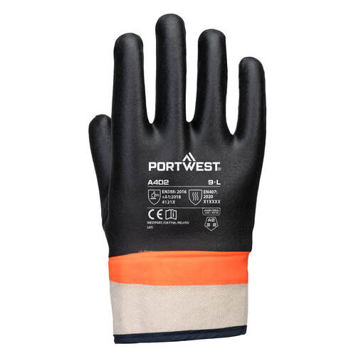 Rękawice Grip PVC Sandy Double Dipped, kolor czarny/pomarańcz, rozmiar XXXL 2