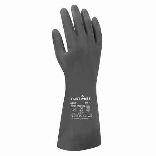 Rękawica chemiczna neoprenowa, kolor czarny, rozmiar XL 2