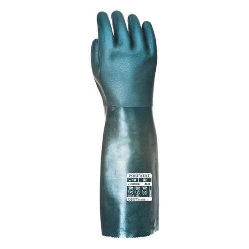 Rękawica pokryta podwójną warstwą PCV 45 cm, kolor zielony, rozmiar XL 2