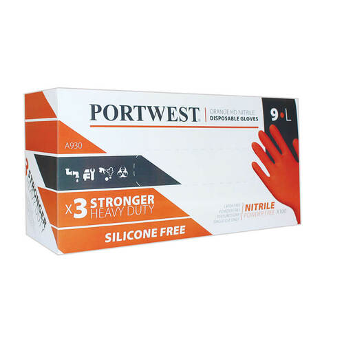 Rękawice jednorazowe nitrylowe High Durability - 100 sztuk, kolor pomarańczowy, rozmiar L 2