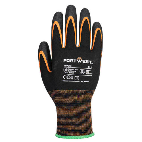 Rękawice Grip 15 Nitrile z podwójnym powleczeniem, kolor czarny/pomarańcz, rozmiar XXL 2
