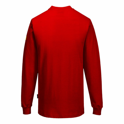 T-shirt antystatyczny ESD z długim rękawem, kolor głęboka czerwień, rozmiar M 2