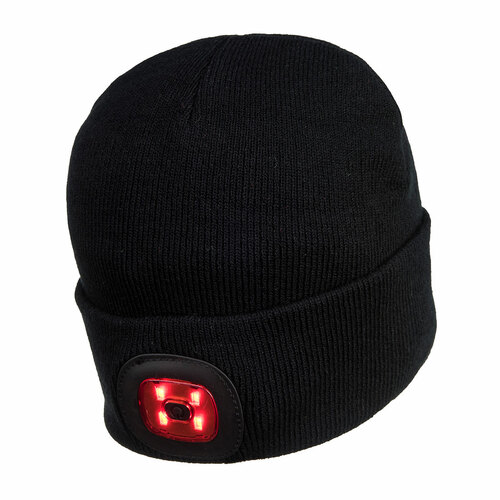 Czapka z dwoma lampkami LED, kolor czarny 2