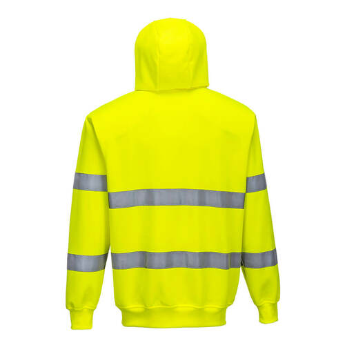 Bluza ostrzegawcza z kapturem zapinana na zamek błyskawiczny, kolor żółty, rozmiar 4XL 2