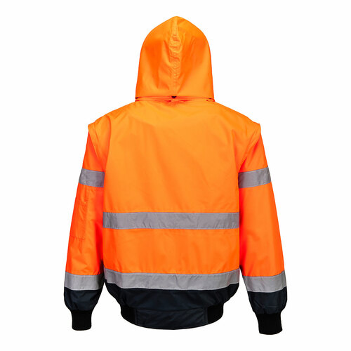Kontrastowa kurtka ostrzegawcza Bomber 3 w 1, kolor pomarańczowy/granat, rozmiar 5XL 2