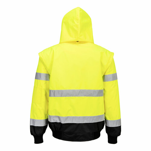 Kontrastowa kurtka ostrzegawcza Bomber 3 w 1, kolor żółty/czarny, rozmiar XXL 2
