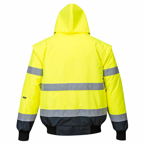Kontrastowa kurtka ostrzegawcza Bomber 3 w 1, kolor żółty/granatowy, rozmiar 6XL 2
