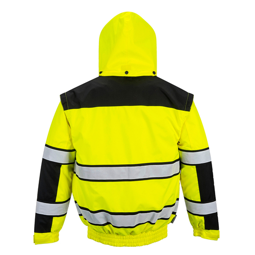 Ostrzegawcza kurtka zimowa Bomber 3 w 1, kolor żółty/czarny, rozmiar M 2