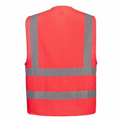 Kamizelka ostrzegawcza z taśmami pionowymi i poziomymi czerwona rozmiar L/XL Portwest C470RERL/XL 2