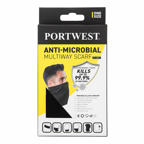 Szalik antymikrobowy Multiway, kolor czarny 2