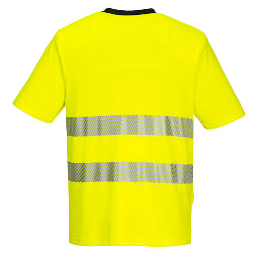 T-Shirt ostrzegawczy DX4 z krótkim rękawem, kolor żółty/czarny, rozmiar M 2