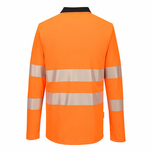 Koszulka ostrzegawcza polo DX4 z długimi rękawem, kolor pomarańczowy/czarny, rozmiar 6XL 2