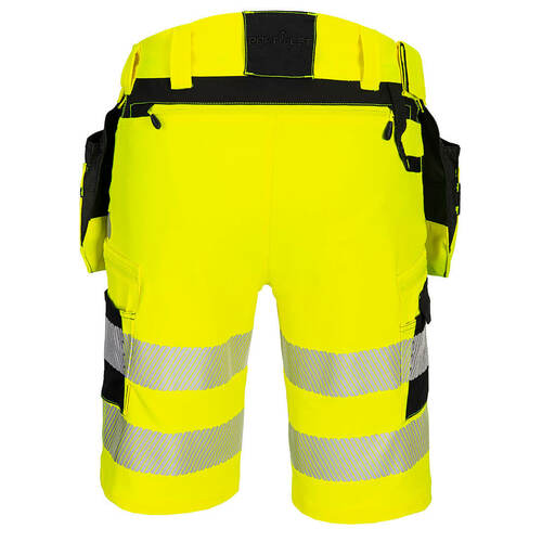 Spodenki ostrzegawcze DX4 z kaburami, kolor żółty/czarny, rozmiar 32 2