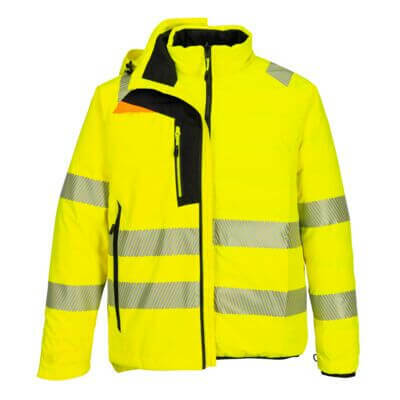 Kurtka ostrzegawcza DX4 4 w 1, kolor żółty/czarny, rozmiar 4XL 2