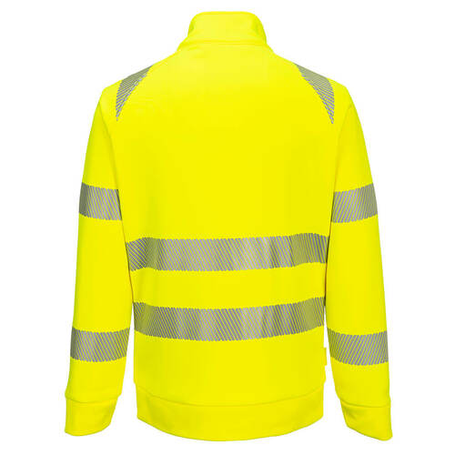 Bluza ostrzegawcza DX4 ze stójką zapinana na zamek, kolor żółty/czarny, rozmiar XXL 2