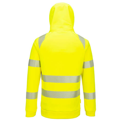 Bluza ostrzegawcza z kapturem DX4 i zamkiem 1/4, kolor żółty/czarny, rozmiar 4XL 2