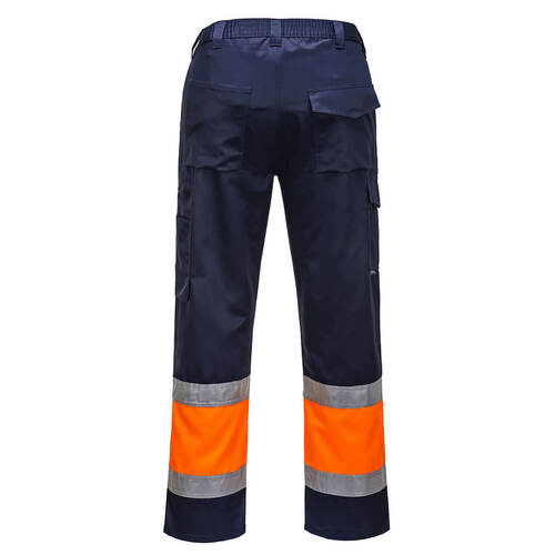 Lekkie spodnie serwisowe Hi-Vis Klasy 1, kolor pomarańczowy/granat, rozmiar XXL 2