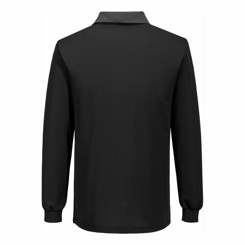 Koszulka ostrzegawcza polo Cotton Comfort z długimi rękawami, kolor czarny/szary, rozmiar XXL 2