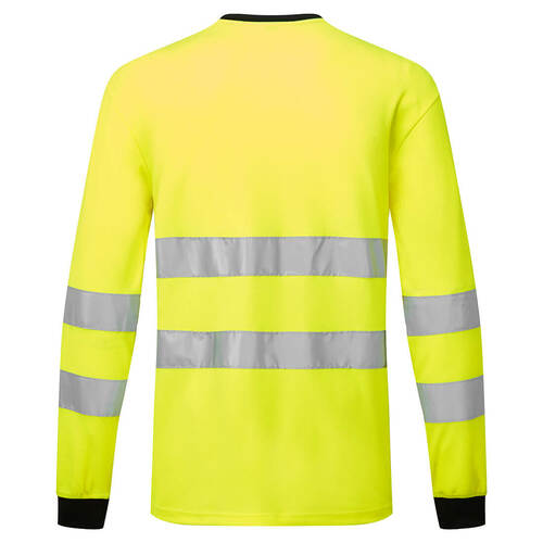 T-Shirt ostrzegawczy z długimi rękawami PW2, kolor żółty/czarny, rozmiar XXL 2