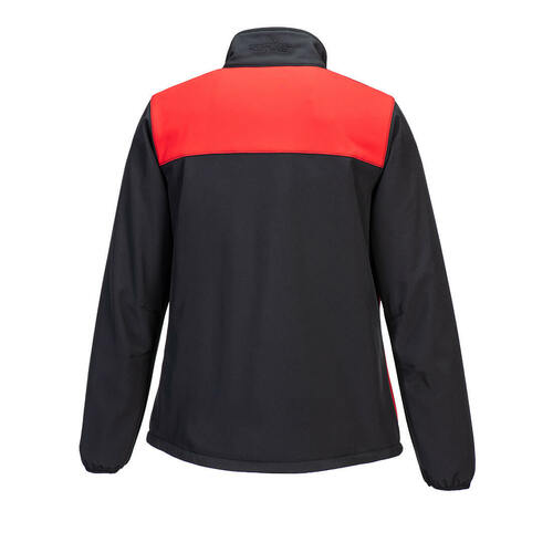 Damska kurtka softshell PW2 (2L), kolor czarny/czerwony, rozmiar S 2
