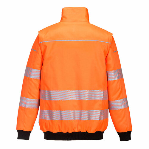 Kurtka pilotka ostrzegawcza PW3 3 w 1, kolor pomarańczowy/czarny, rozmiar XXXL 2