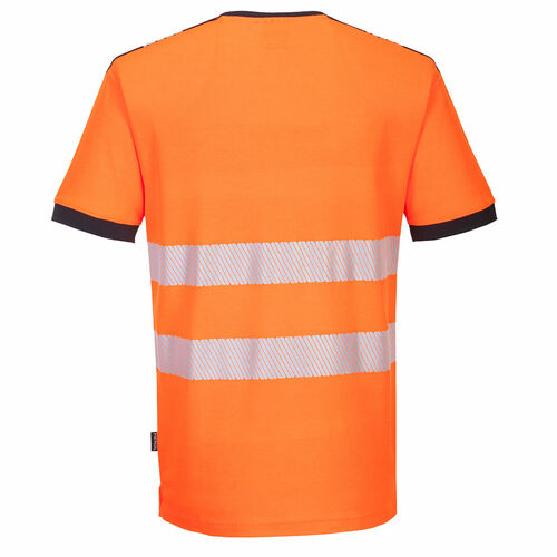 T-shirt ostrzegawczy PW3 z dekoltem w szpic, kolor pomarańczowy/czarny, rozmiar XXXL 2