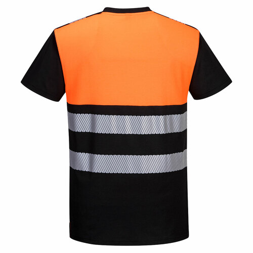 T-shirt ostrzegawczy PW3 klasy 1, kolor czarny/pomarańcz, rozmiar 4XL 2