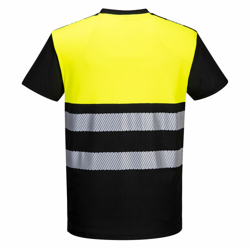 T-shirt ostrzegawczy PW3 klasy 1, kolor czarny/żółty, rozmiar L 2