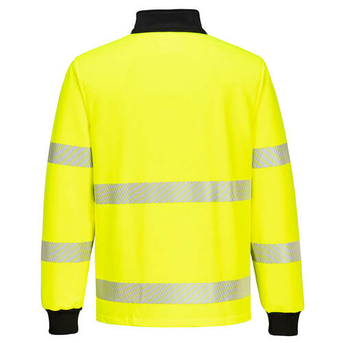 Bluza ostrzegawcza PW3 z zamkiem 1/4, kolor żółty/czarny, rozmiar XXXL 2