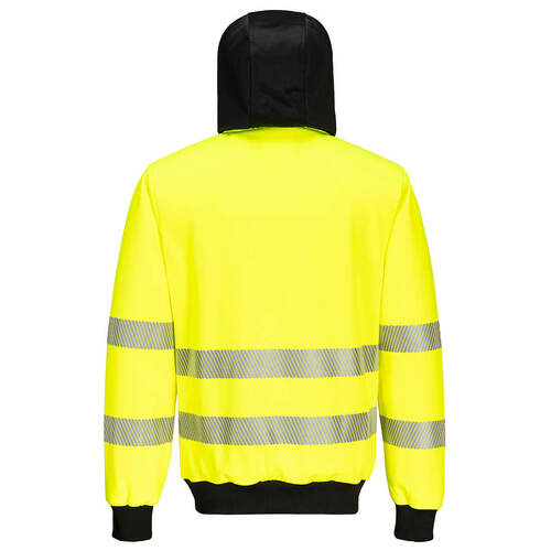 Bluza ostrzegawcza PW3 z kapturem, kolor żółty/czarny, rozmiar S 2