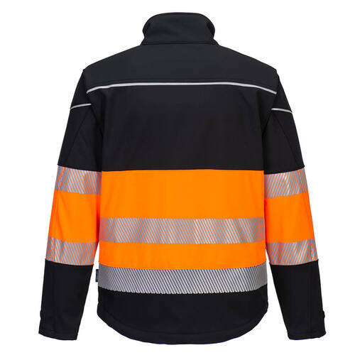 Kurtka ostrzegawcza softshell PW3 klasa 1 (3L), kolor czarny/pomarańcz, rozmiar S 2