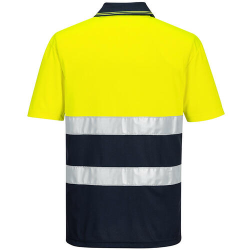 Lekka, ostrzegawcza koszulka Polo S/S, kolor żółty/granatowy, rozmiar XL 2
