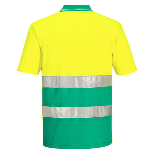 Lekka, ostrzegawcza koszulka Polo S/S, kolor żółty/morski, rozmiar XXL 2