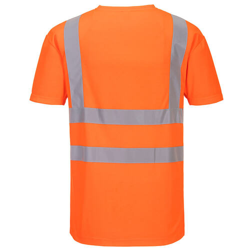 T-SHIRT W SEREK ZE WSTAWKAMI Z SIATKI, kolor pomarańczowy, rozmiar 4XL 2