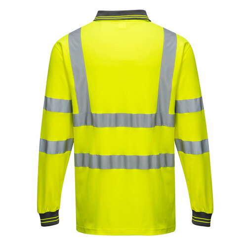 Koszulka polo ostrzegawcza Cotton Comfort z długimi rękawami, kolor żółty, rozmiar S 2