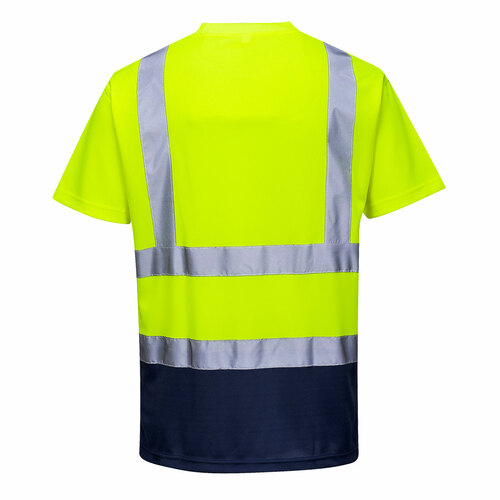 T-shirt ostrzegawczy dwukolorowy, kolor żółty/granatowy, rozmiar 6XL 2