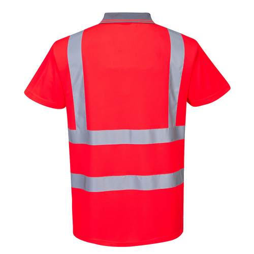 Koszulka ostrzegawcza polo, kolor czerwony, rozmiar XL 2