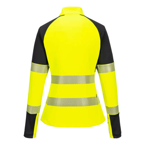 Damska bluza ostrzegawcza PW3 z zamkiem 1/4, kolor żółty/czarny, rozmiar XL 2