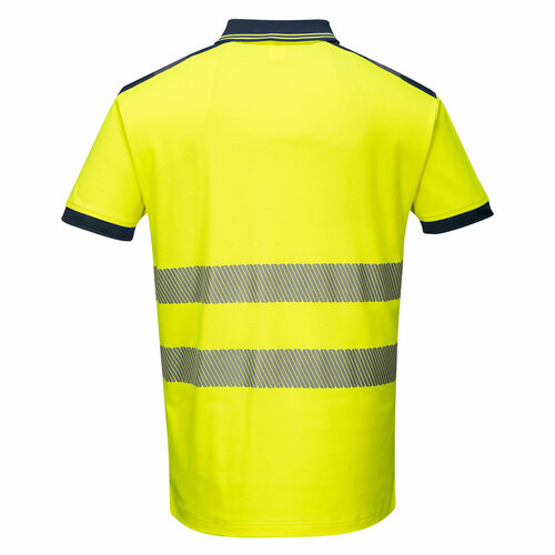 Koszulka Polo ostrzegawcza PW3, kolor żółty/granatowy, rozmiar S 2