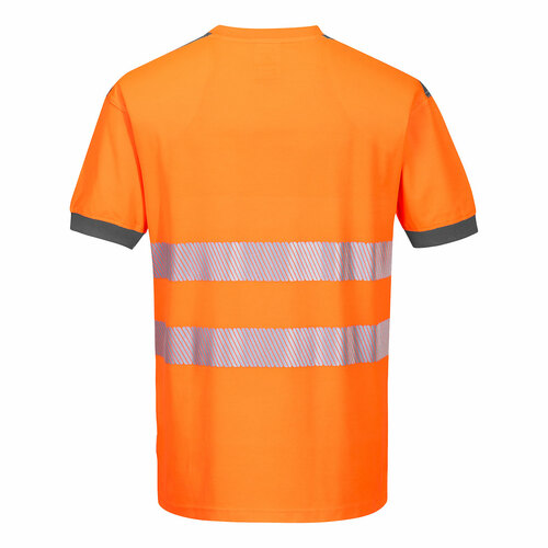 T-Shirt ostrzegawczy PW3, kolor pomarańcz/szary, rozmiar XL 2