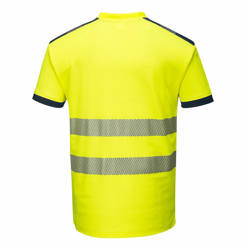 T-Shirt ostrzegawczy PW3, kolor żółty/granatowy, rozmiar XL 2