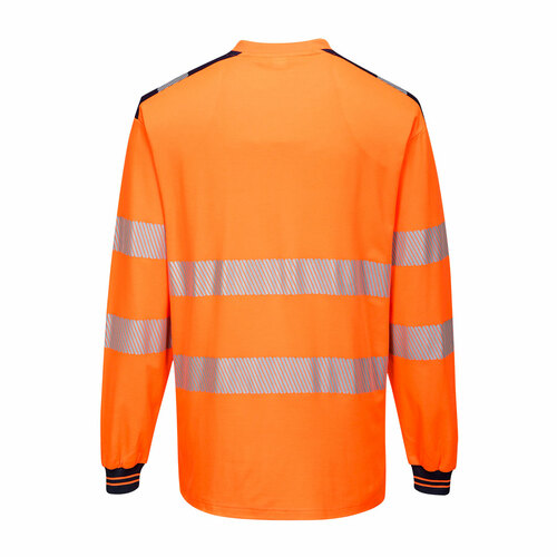 T-shirt ostrzegawczy PW3 z długim rękawem, kolor pomarańczowy/czarny, rozmiar XXL 2