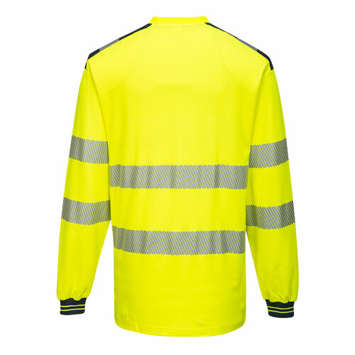 T-shirt ostrzegawczy PW3 z długim rękawem, kolor żółty/granatowy, rozmiar XXXL 2