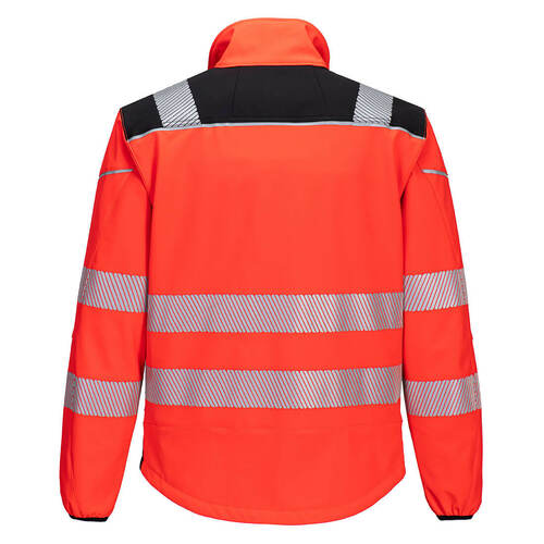 Softshell ostrzegawczy PW3, kolor czerwony/czarny, rozmiar XXL 2