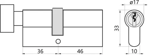 Wkładka do drzwi do zamka 36g/46 M&D Elite z gałką nikiel 2